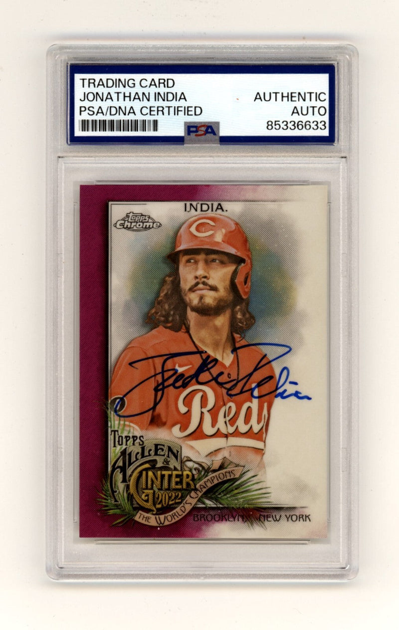 Jonathan India 2022 Topps Chrome Allen & Ginter #182 Pink /199 Signed PSA Auto