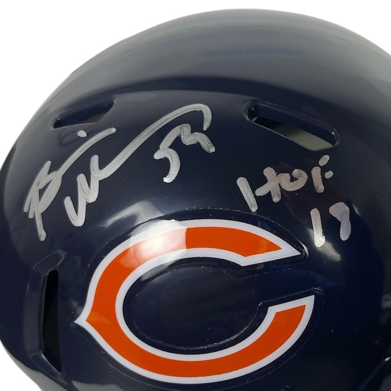 Brian Urlacher Signed Chicago Bears Mini Helmet w/ HOF 18 Beckett Wit BAS COA