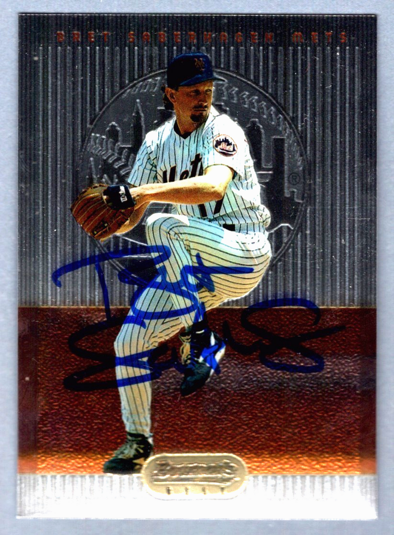 Bret Saberhagen Signed 1995 Bowman's Best #40 LSCM COA New York Mets
