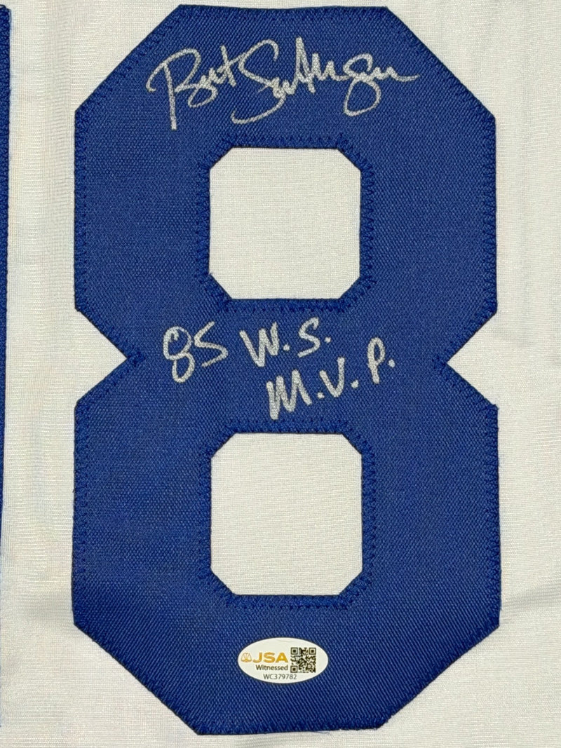 Bret Saberhagen Signed Royals Custom Jersey w/ 85 WS MVP JSA Witness COA