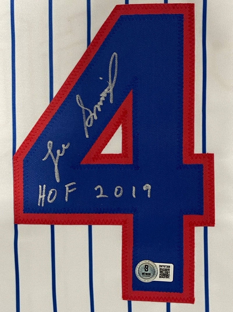 Lee Smith Signed Auto Chicago Cubs Jersey w/ HOF 2019 In Beckett Witness BAS COA