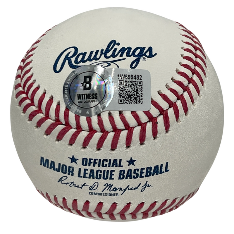 Julio Franco Signed Rawlings ROMLB Baseball w/ Ins Beckett Witness BAS COA