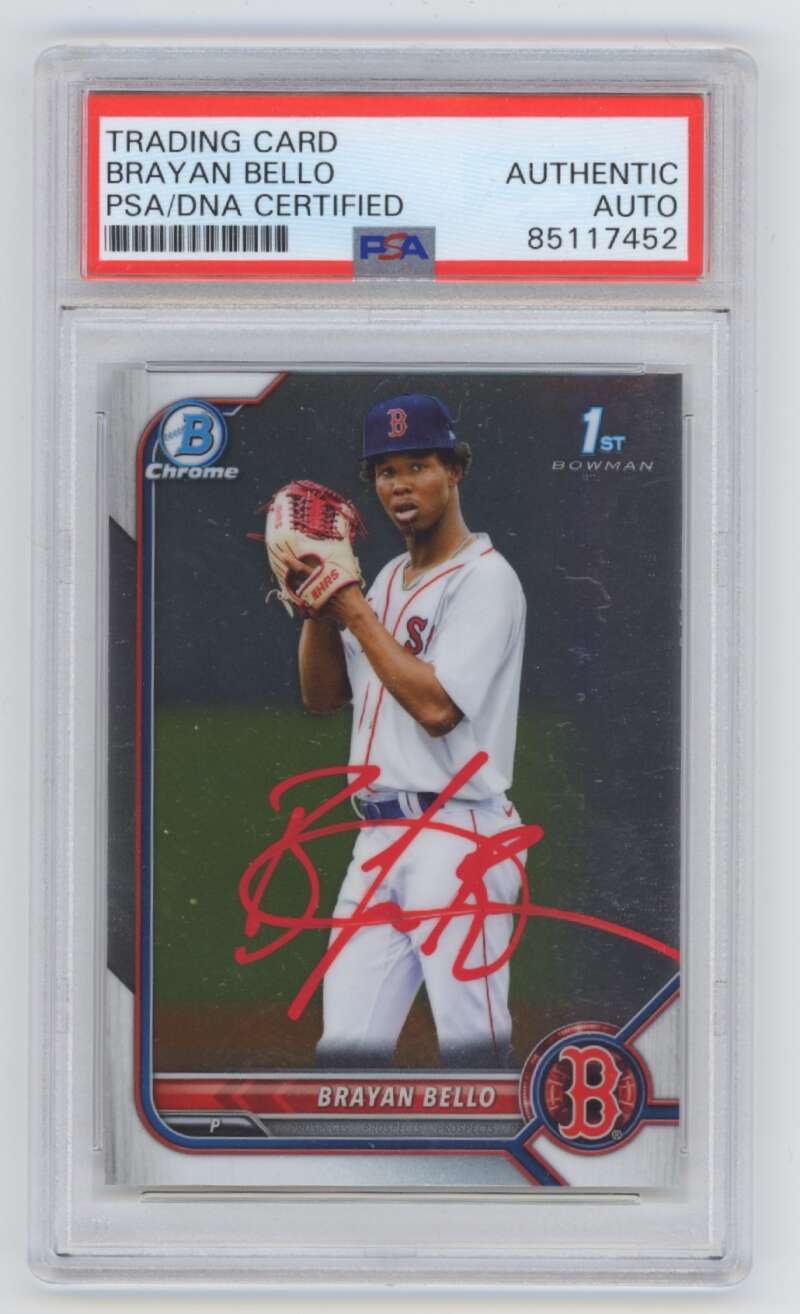 Brayan Bello 2022 Bowman Chrome #BCP-107 1st Rookie RC Signed PSA Authentic Auto