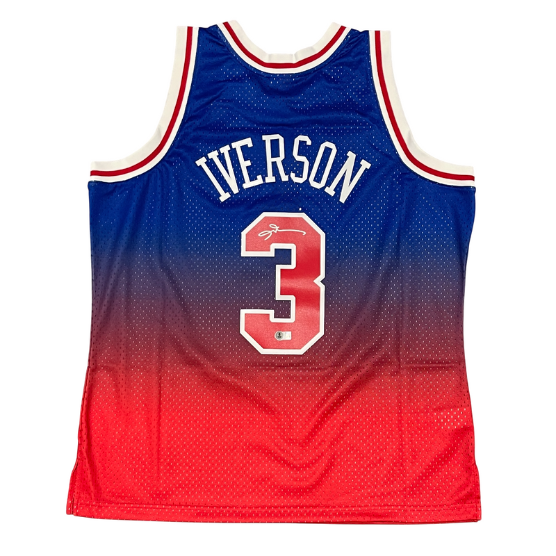 Allen Iverson Signed 76ers Mitchell & Ness Fadeaway Jersey Beckett BAS COA
