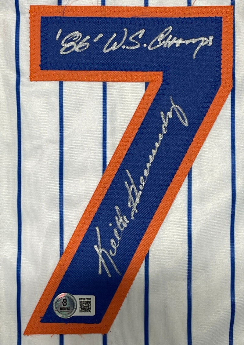 Keith Hernandez Signed Auto Mets Custom Jersey w/ 86 WS Champs Beckett BAS COA