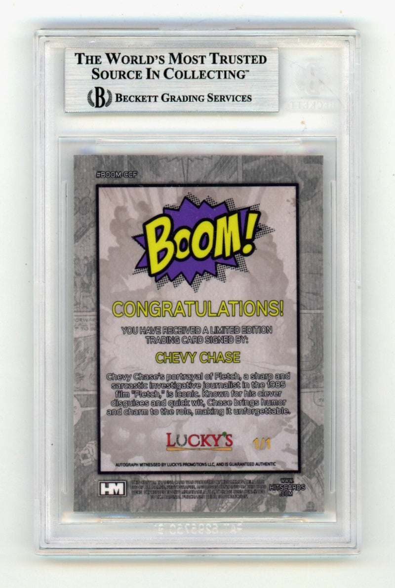 Chevy Chase Fletch 2024 Hits Memorabilia BOOM Super 1/1 Signed BGS BAS Auto