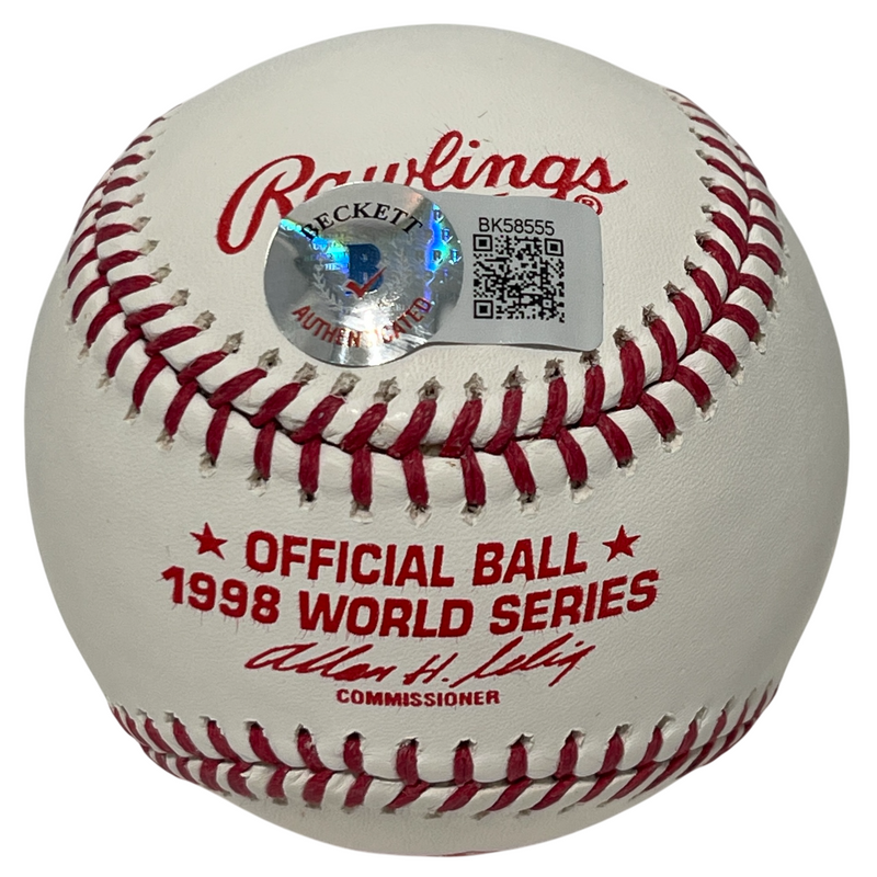 Joe Torre Signed 1998 World Series WS ROMLB Baseball Beckett Wit BAS COA