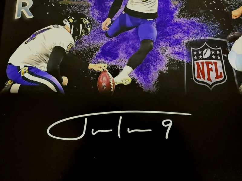Justin Tucker & Brandon Aubrey Dual Signed Auto 16x20 Photo Beckett Wit. BAS COA