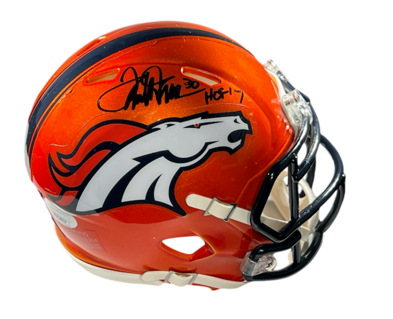 Terrell Davis Signed Denver Broncos Flash Mini Helmet w HOF JSA Witness COA