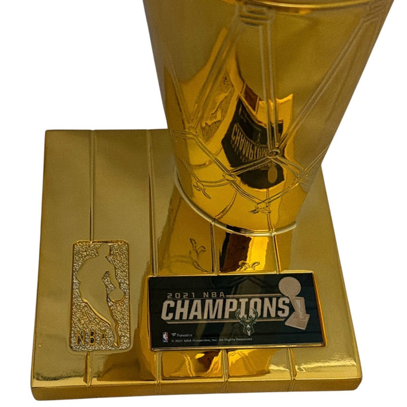 Giannis Antetokounmpo Signed 2021 Bucks NBA Champion Replica Trophy Fanatics COA