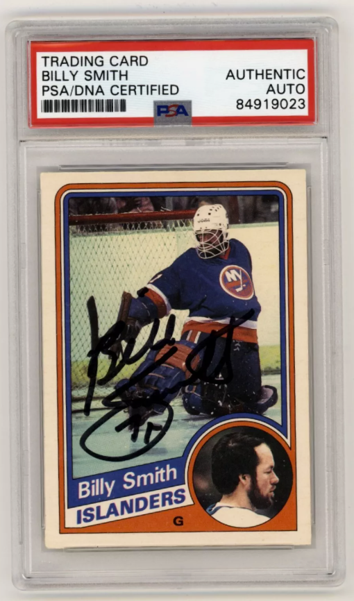 Billy Smith 1984-85 O-Pee-Chee OPC #135 Signed PSA Authentic Auto Blk Islanders