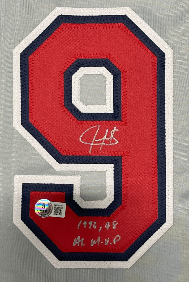 Juan Gonzalez Signed Rangers Custom Jersey w/ 96, 98 AL MVP Beckett Wit BAS COA