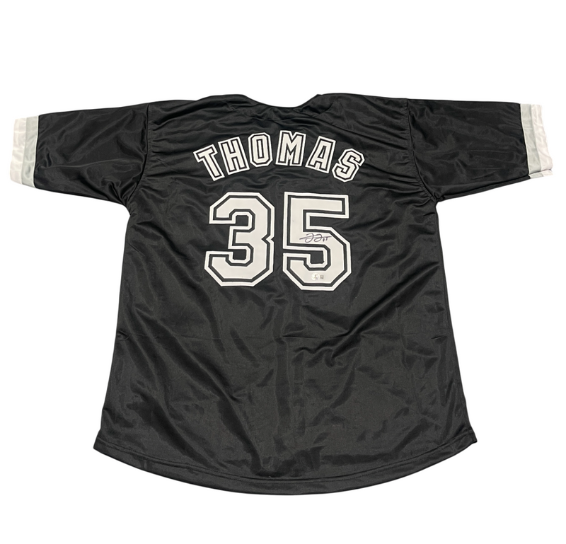 Frank Thomas Signed Chicago White Sox Custom Black Jersey Beckett Wit BAS COA