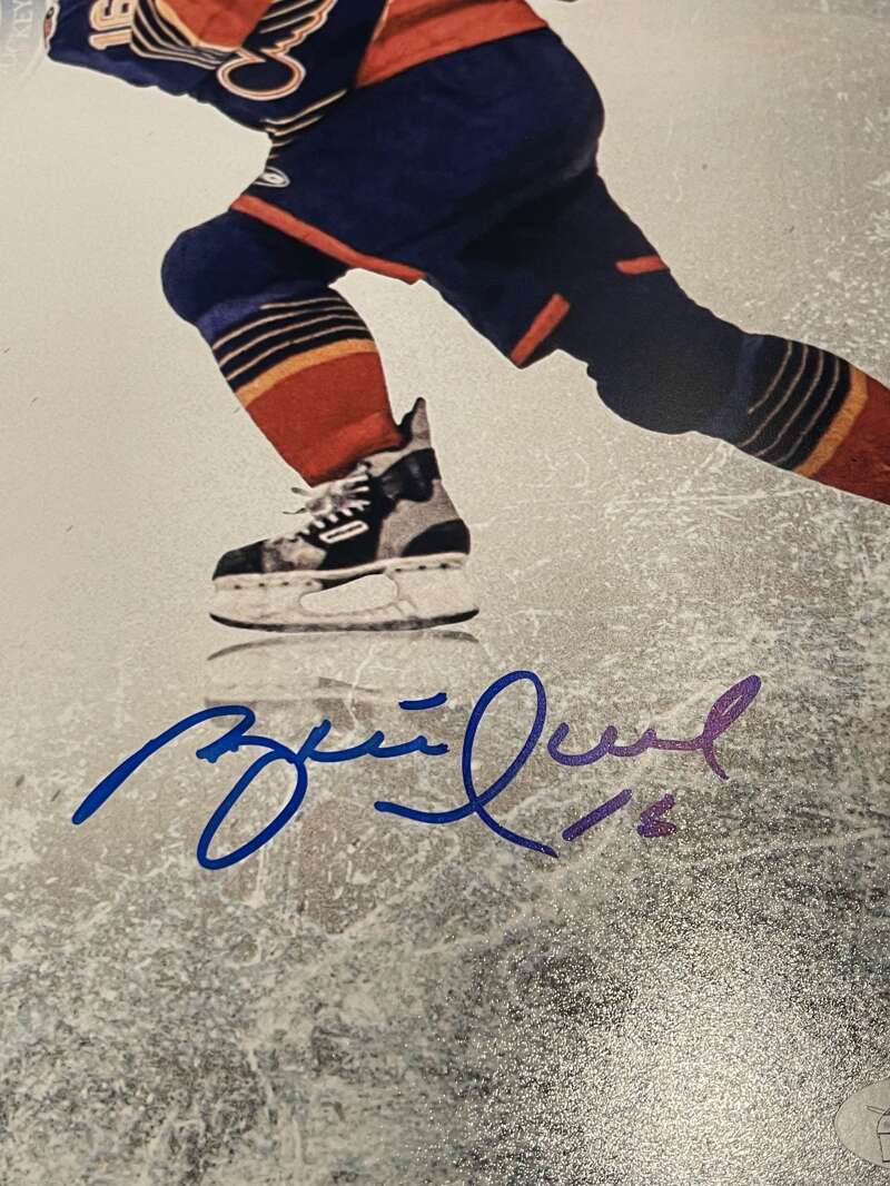 Bobby & Brett Hull Dual Signed Autographed 16x20 Photo w/ HOF Insc JSA COA