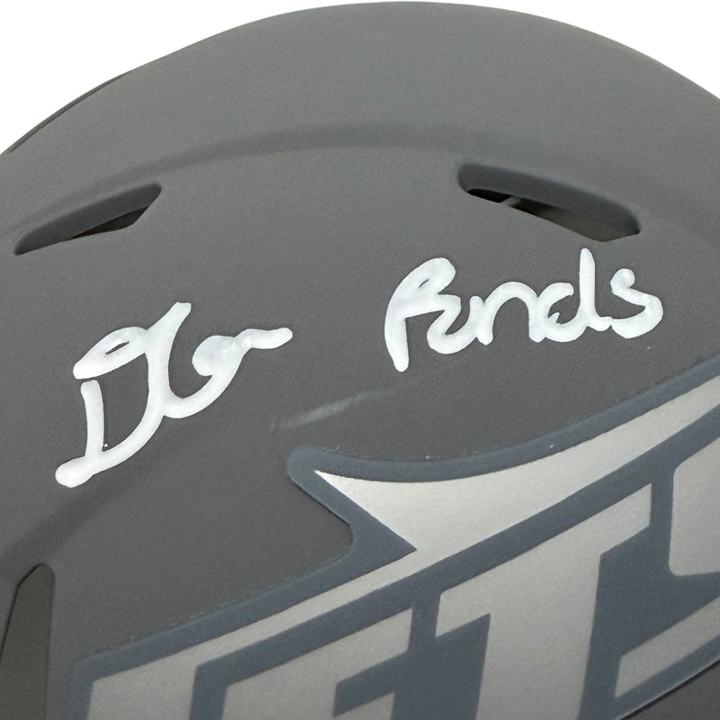 D'Angelo Ponds Signed New York Jets Slate Mini Helmet JSA Witness COA