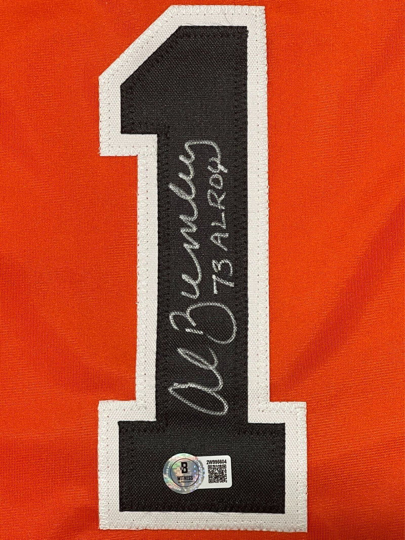 Al Bumbry Signed Baltimore Orioles Custom Jersey w 73 AL ROY Beckett Wit BAS COA