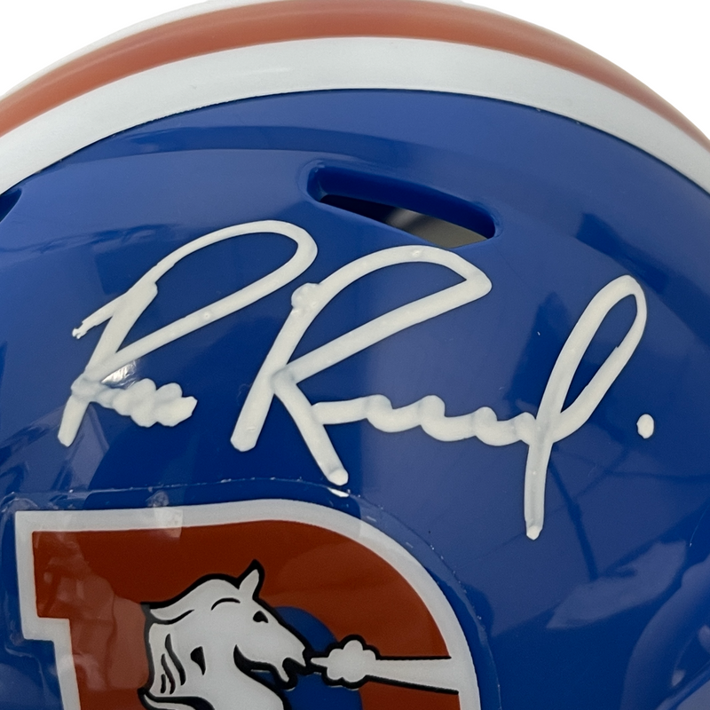 Bill Romanowski Signed Broncos 75-95 TB Mini Helmet Beckett Witness BAS COA