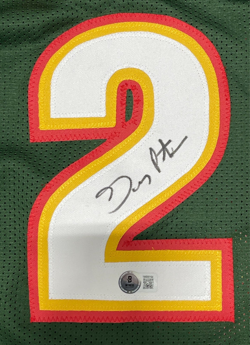 Gary Payton Signed Seattle Supersonics Custom Jersey Beckett Witness BAS COA