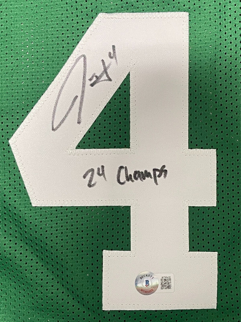 Jrue Holiday Signed Boston Celtics Custom Jersey w/ 24 Champs Beckett W BAS COA