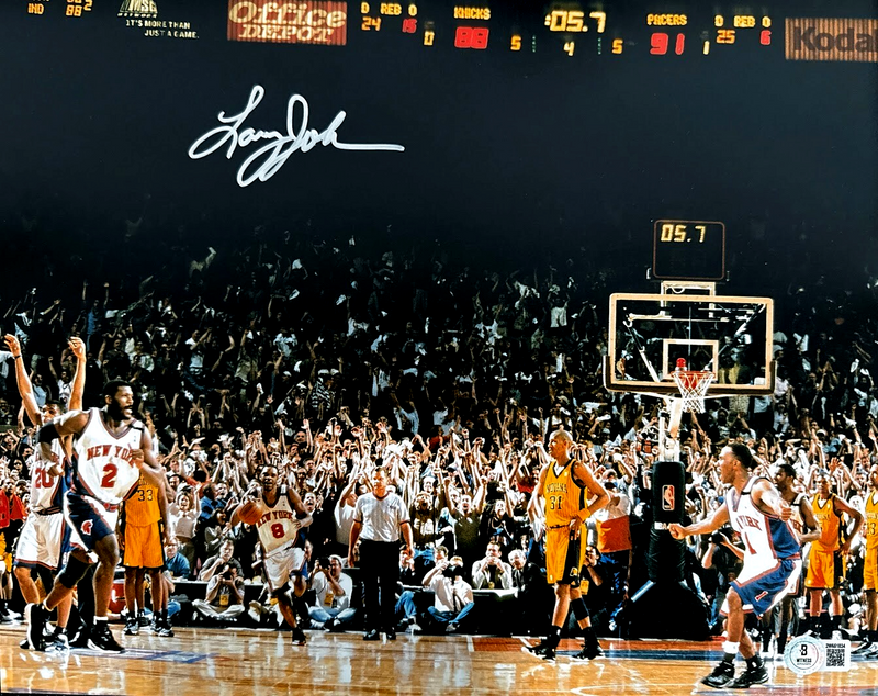 Larry Johnson Signed Auto New York Knicks 11x14 Photo Beckett BAS Witness COA