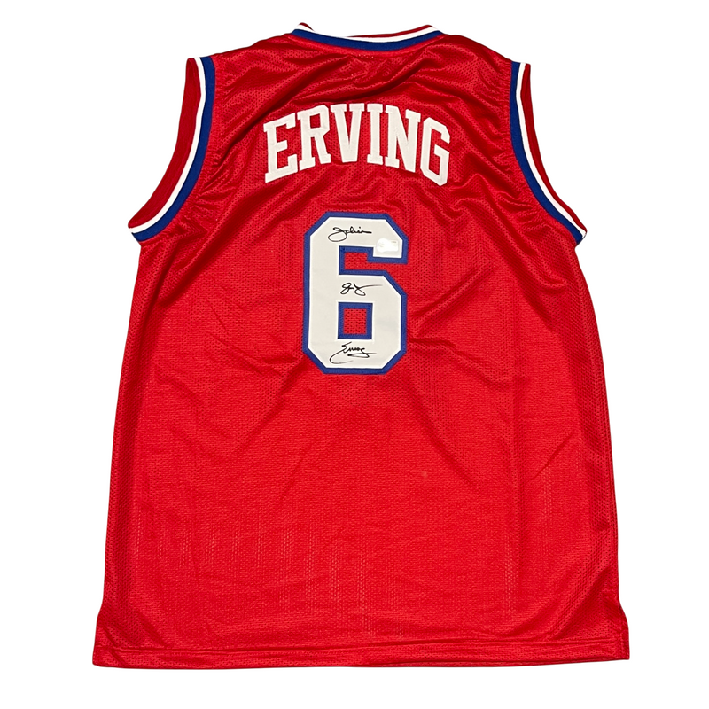 Julius Erving Signed 76ers Custom Jersey w/ Dr. J Insc. Beckett Witness BAS COA