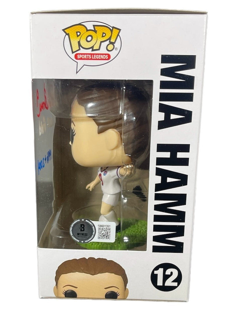 Mia Hamm Signed Auto USA Soccer Funko Pop #12 USA Gold 96 04 Beckett BAS COA RWB