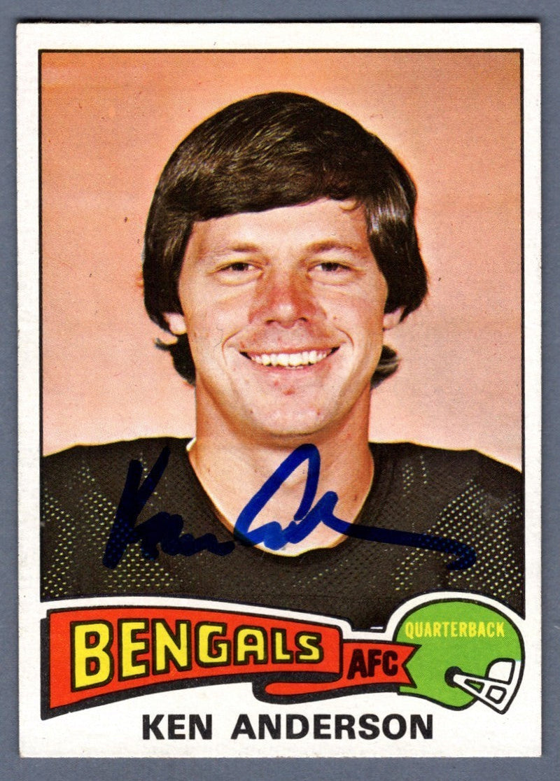 Ken Anderson Signed Autographed 1975 Topps #160 LSCM COA Cincinnati Bengals