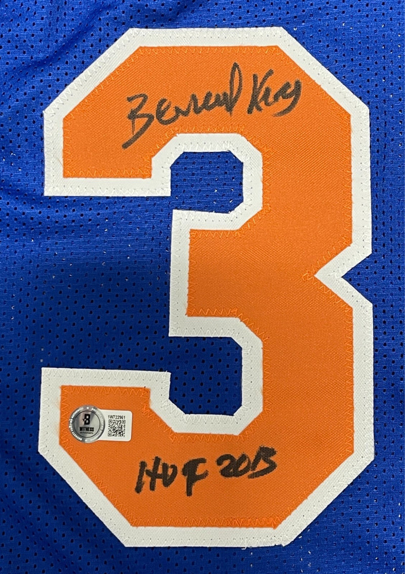 Bernard King Signed New York Knicks Custom Jersey w/ HOF 2013 Beckett W BAS COA