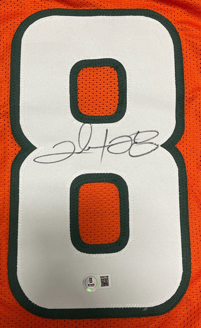 Clinton Portis Signed  Miami Hurricanes Custom Jersey Beckett Witness BAS COA