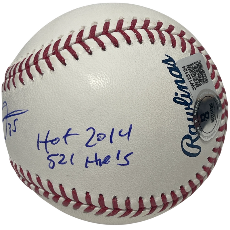 Frank Thomas Signed ROMLB Baseball w/ HOF 2014 + 521 HR Insc Beckett Wit BAS COA