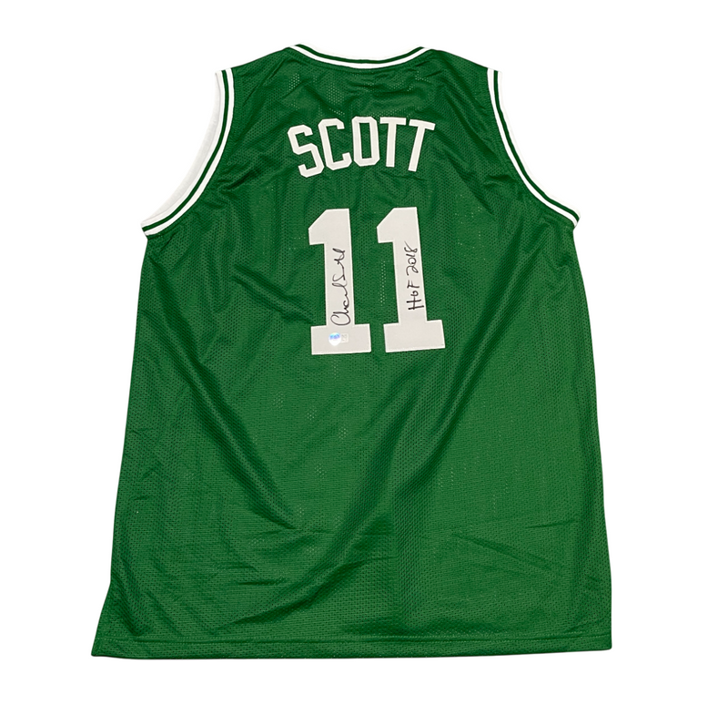 Charlie Scott Signed Celtics Custom Jersey w/ HOF 2018 Beckett Witness BAS COA