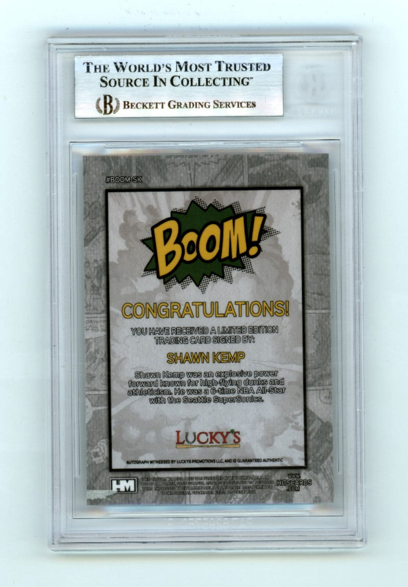 Shawn Kemp 2024 Hits Memorabilia BOOM Silver Signed BGS BAS Auto Sonics