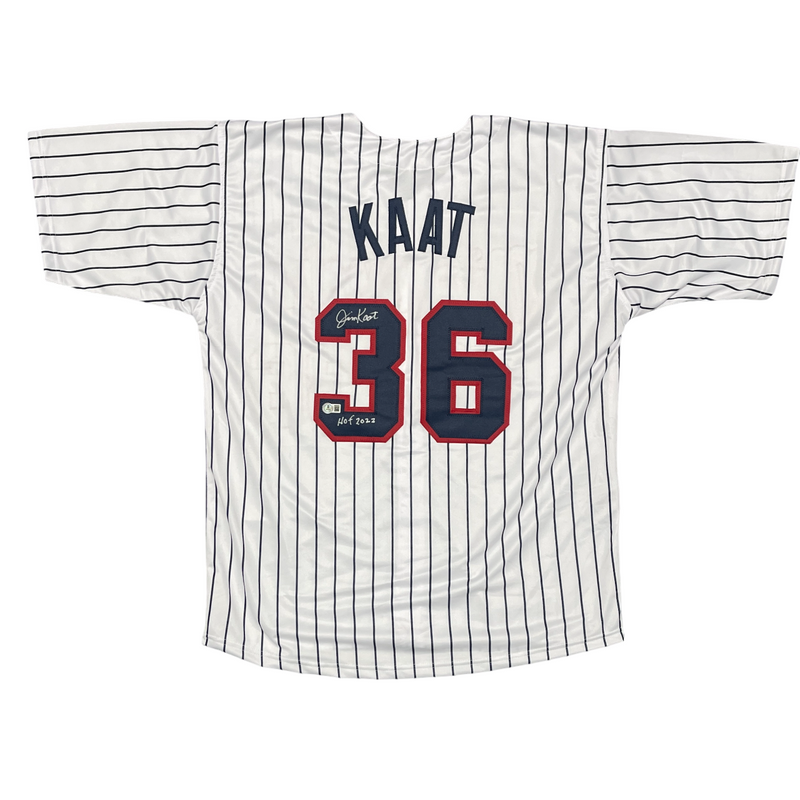 Jim Kaat Signed Minnesota Custom Jersey w/ HOF 2022 Beckett Witness BAS COA