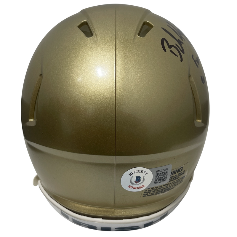 Brandon Aubrey Signed  Notre Dame Mini Helmet w/ Futbol to Football BAS COA