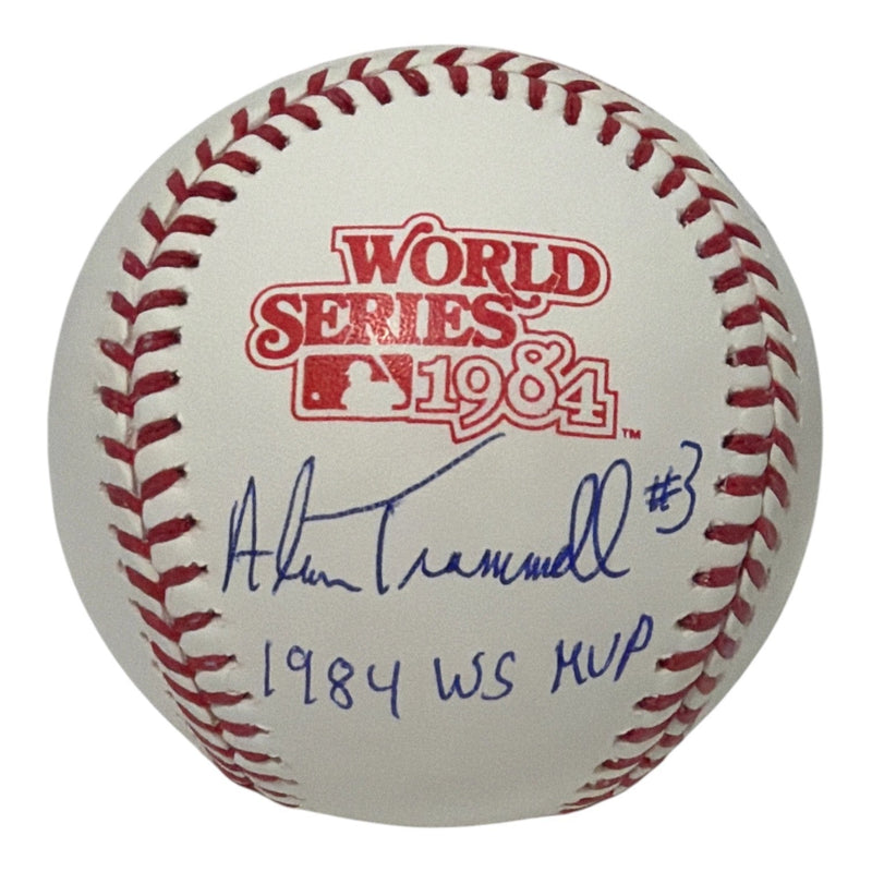 Alan Trammell Signed 1984 World Series Logo Baseball w/ 1984 WS MVP JSA Wit. COA