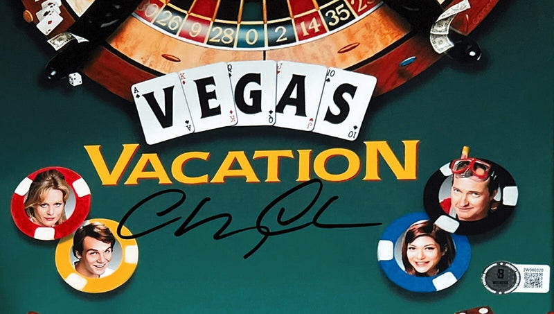 Chevy Chase Signed Auto 11x17 Mini Poster Photo Vegas Vacation Beckett BAS COA