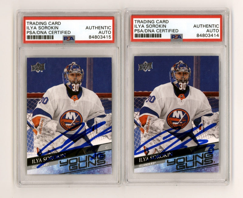 Ilya Sorokin 2020-21 Upper Deck Young Guns #461 Rookie RC Signed PSA Auto