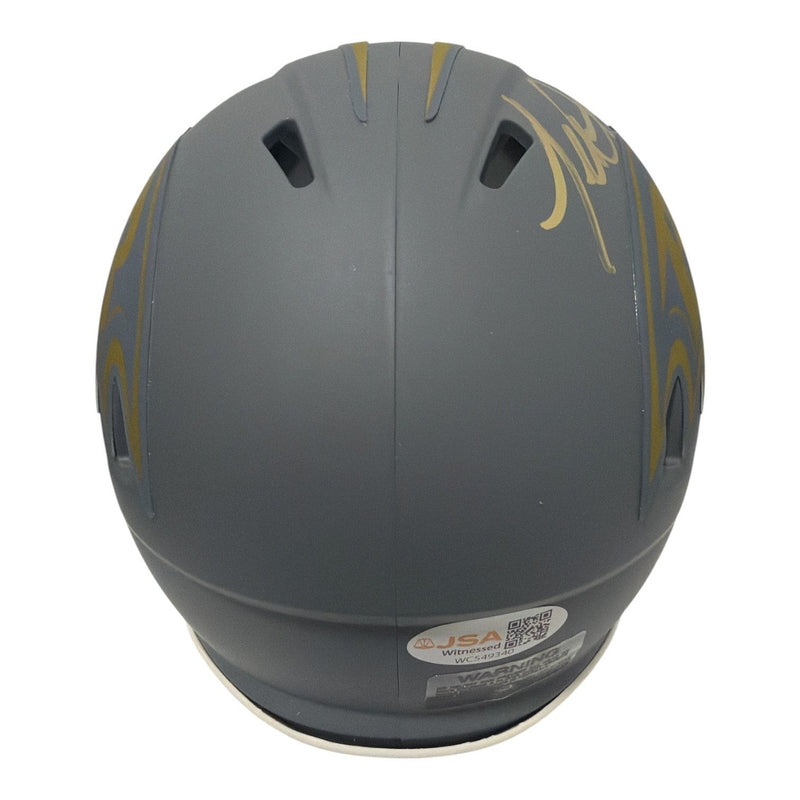 Terrell Suggs Signed Baltimore Ravens Slate Mini Helmet JSA Witness COA