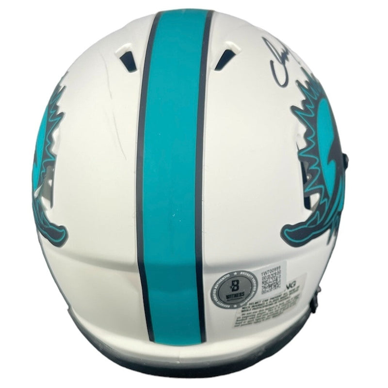 Dan Marino Signed Dolphins Lunar Mini Helmet Beckett Witness BAS COA