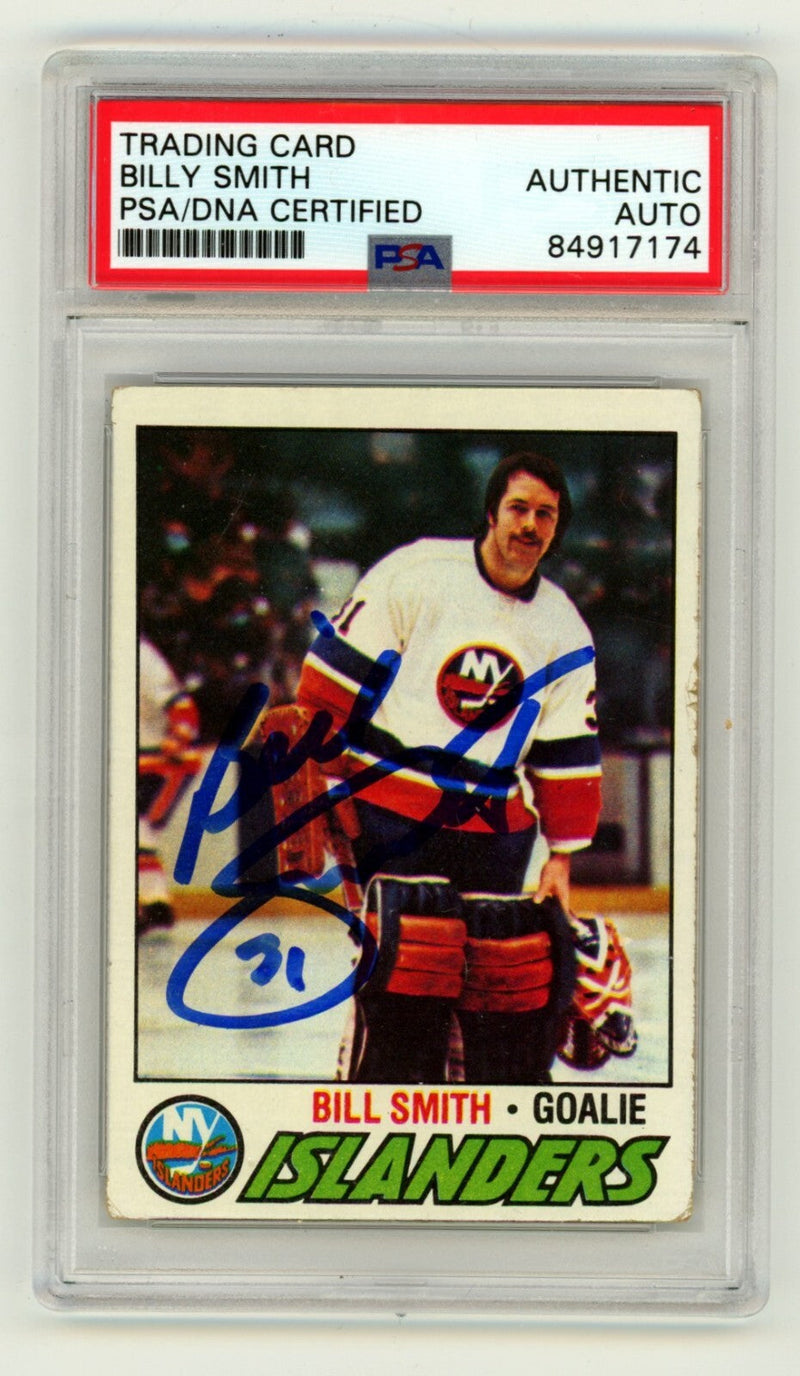 Billy Smith 1977-78 Topps #229 Signed PSA Authentic Blue Auto Islanders HOF
