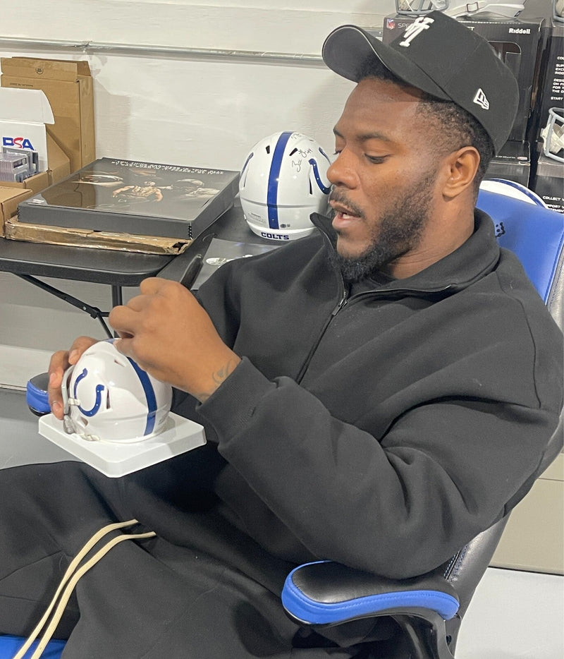 Zaire Franklin Signed Colts Speed Mini Helmet Beckett Witness BAS COA