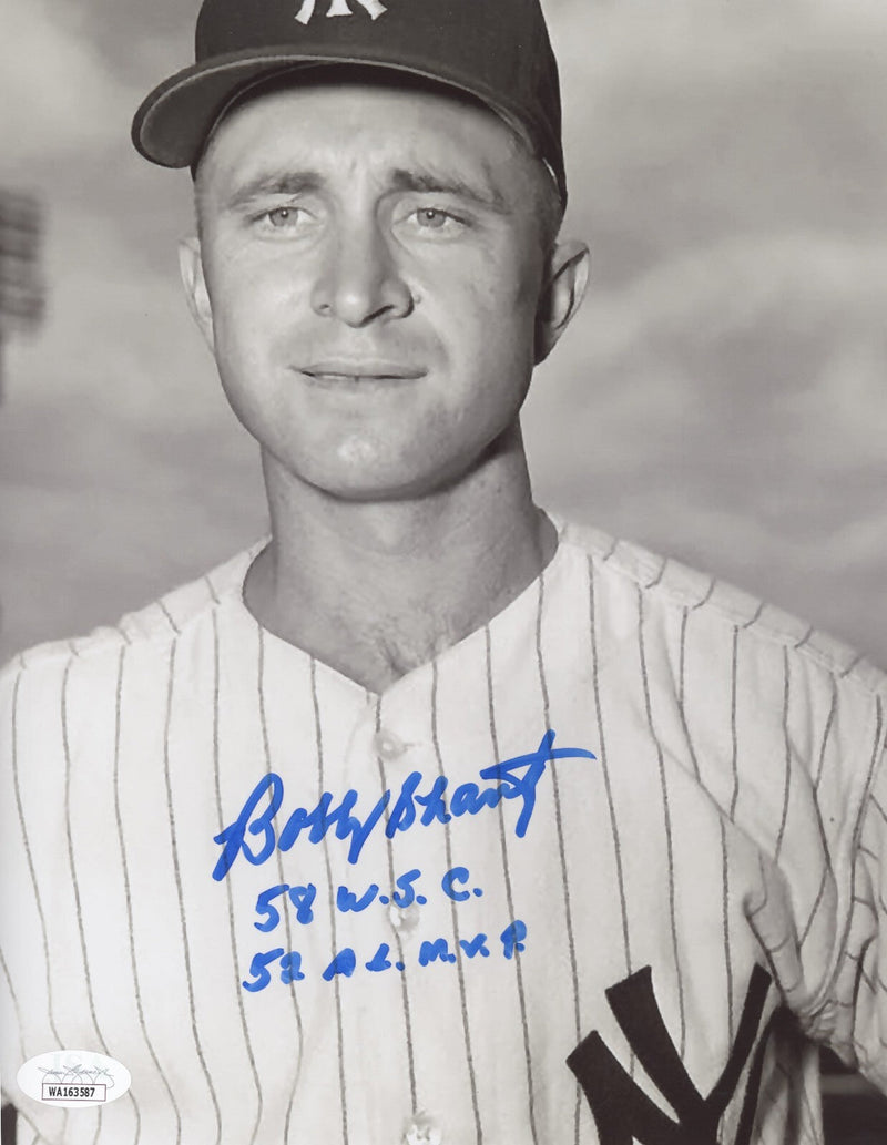 Bobby Shantz Signed New York Yankees 8x10 Photo w/ 58 WSC + 52 AL MVP JSA COA #2