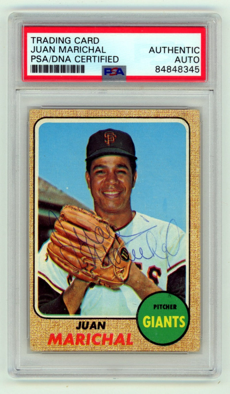 Juan Marichal 1968 Topps Baseball #205 Signed PSA Authentic Auto Giants HOF
