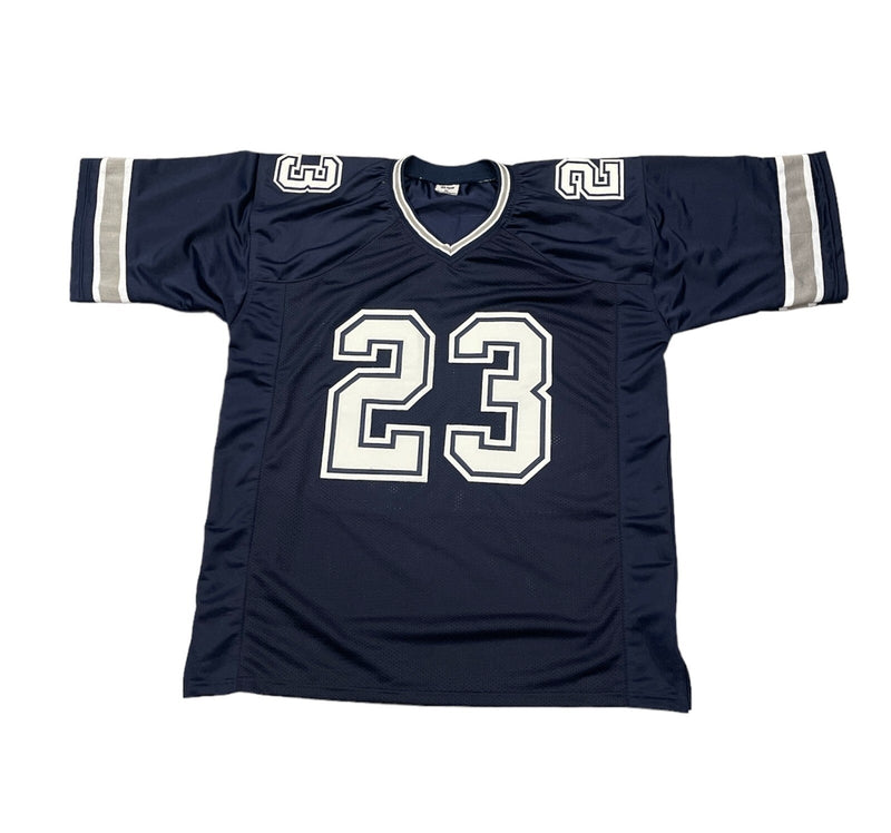 Rico Dowdle Signed Dallas Cowboys Custom Jersey w/ 2 Insc Beckett W BAS COA