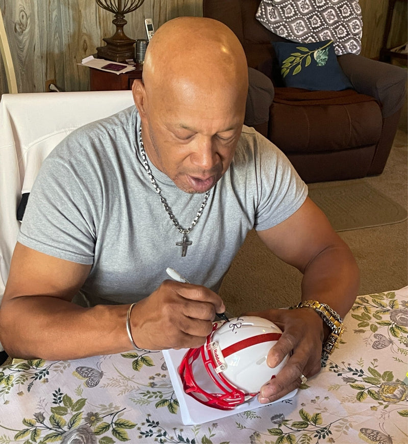 Mike Rozier Signed Nebraska Speed Mini Helmet w/ Heisman 83 Beckett Wit BAS COA