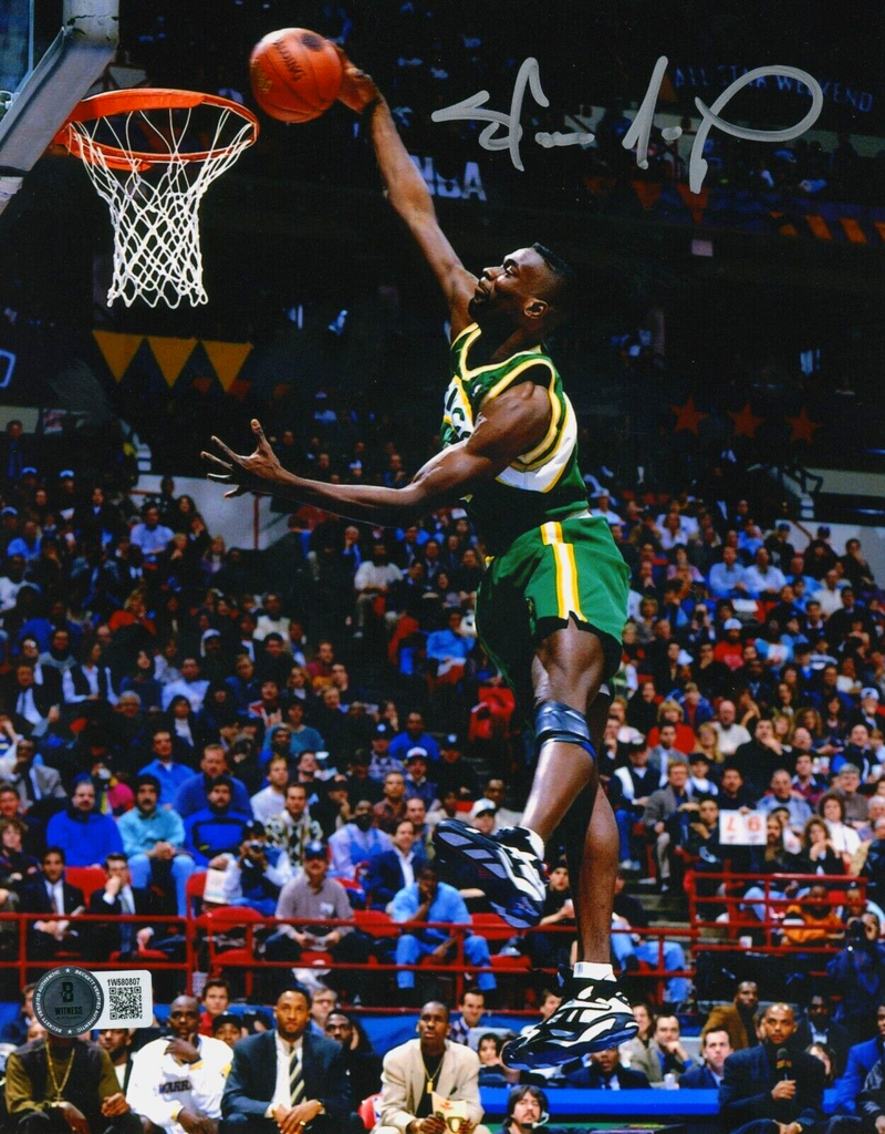 Shawn Kemp Signed Supersonics 8x10 Photo Beckett Witness BAS COA #1