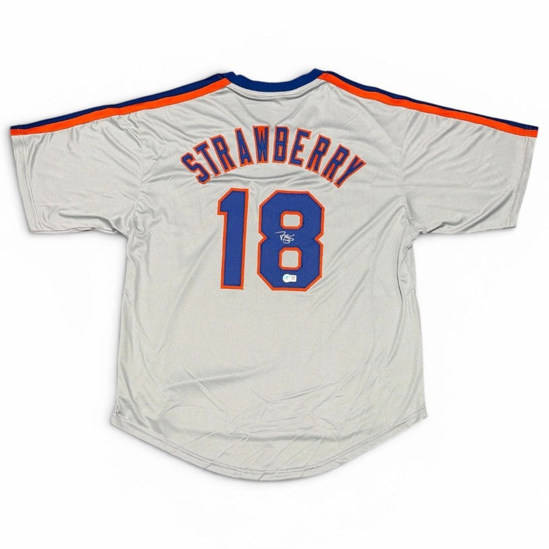 Darryl Strawberry Signed New York Mets Custom Jersey Beckett Witness BAS COA