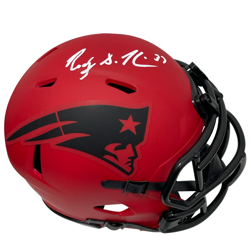 Rodney Harrison Signed New England Patriots Rave Mini Helmet Beckett Wit BAS COA