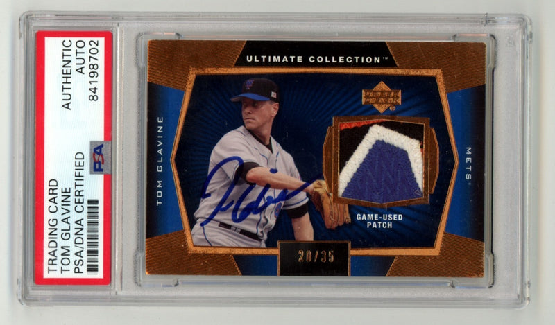 Tom Glavine 2003 Upper Deck Ultimate Collection Signed GU Patch #/35 PSA Auto