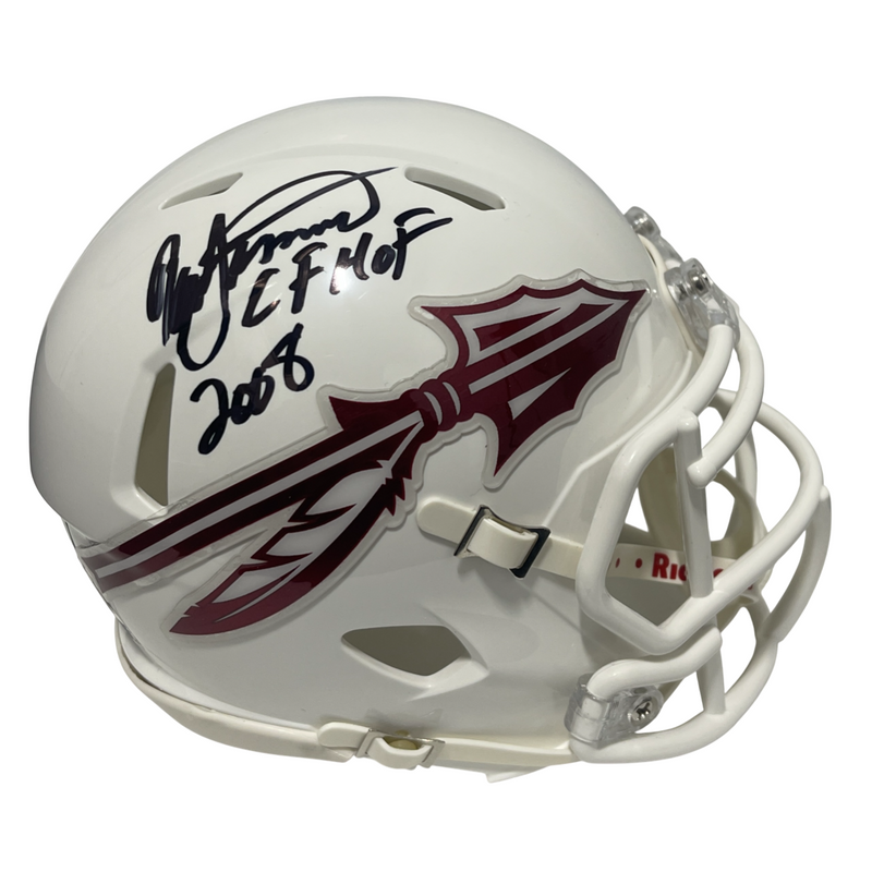 Ron Simmons Signed Florida State White Mini Helmet w/ CHOF 2008 Beckett Wit COA